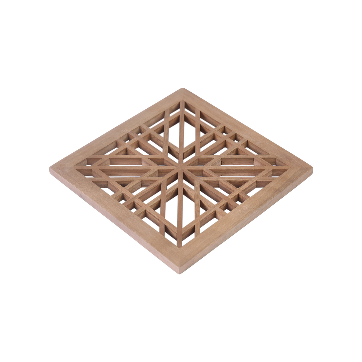 Walnut Carved Wall Jali Panel | Cut Design Square Panel