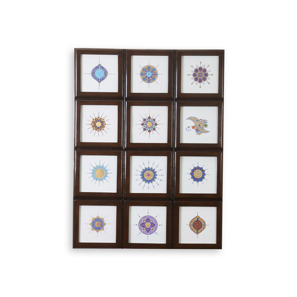12 Piece Miniature Art Work | Calligraphy Artwork on Walnut Wood