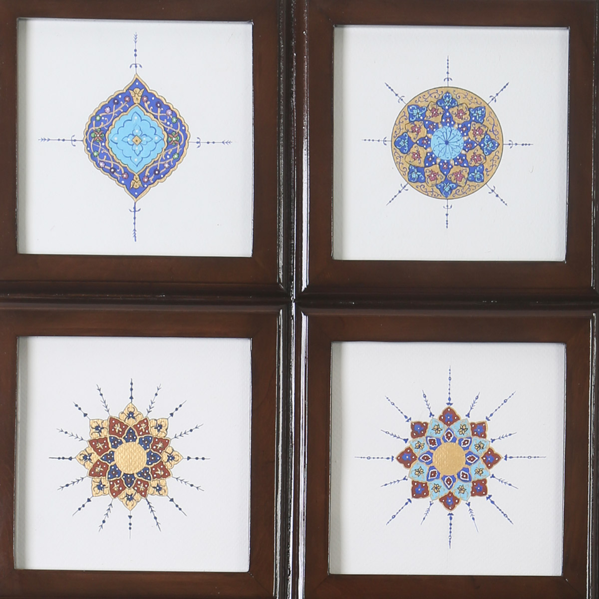 12 Piece Miniature Art Work | Calligraphy Artwork on Walnut Wood