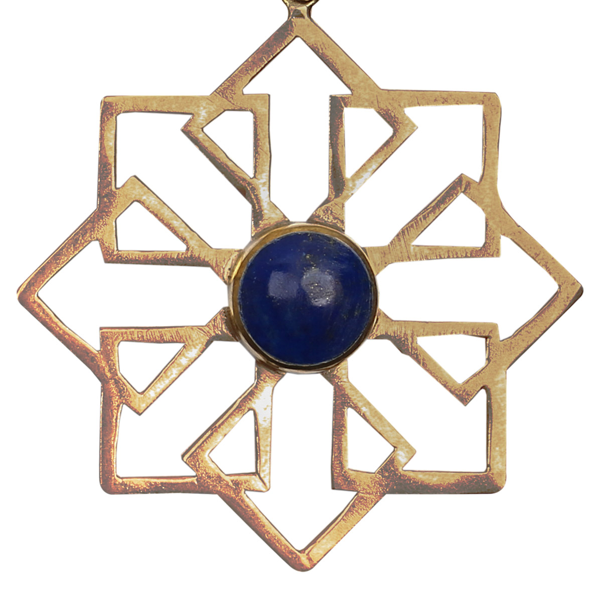 Floral Lapis Lazuli Earrings | Bronze Hook Earrings