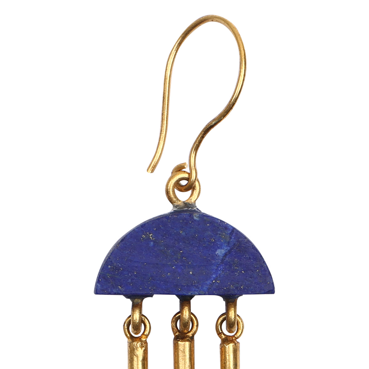 Lapis Lazuli Dangle Earrings | Bronze Hook Earrings