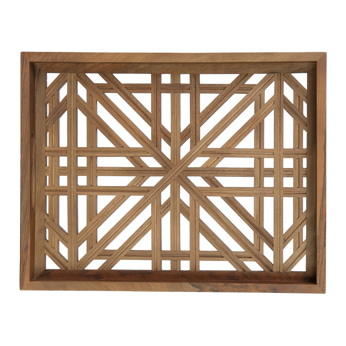 Walnut Rectangle Serving Tray | Small Cut Design Tray