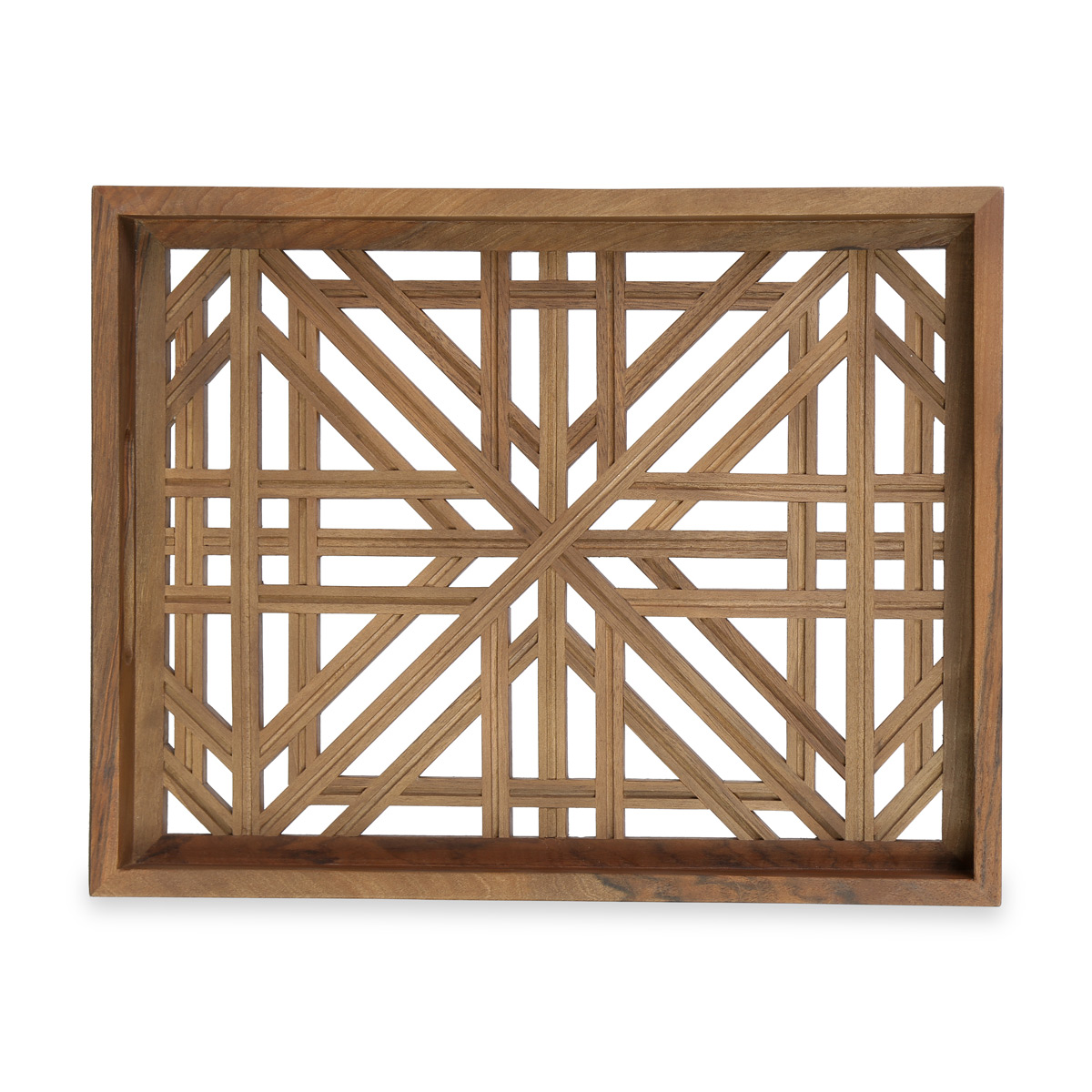 Walnut Rectangle Serving Tray | Wooden Cut Design Tray