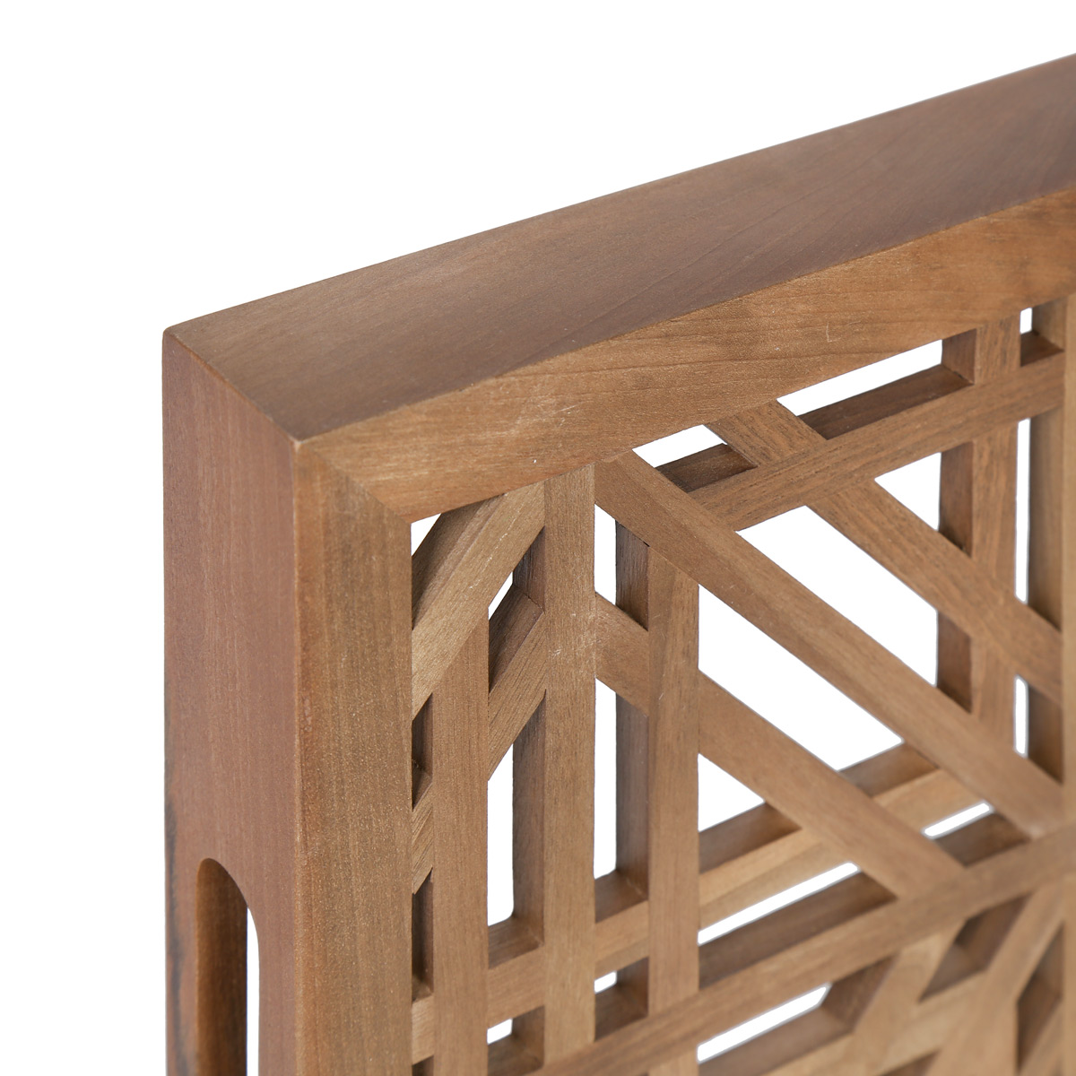Walnut Rectangle Serving Tray | Wooden Cut Design Tray