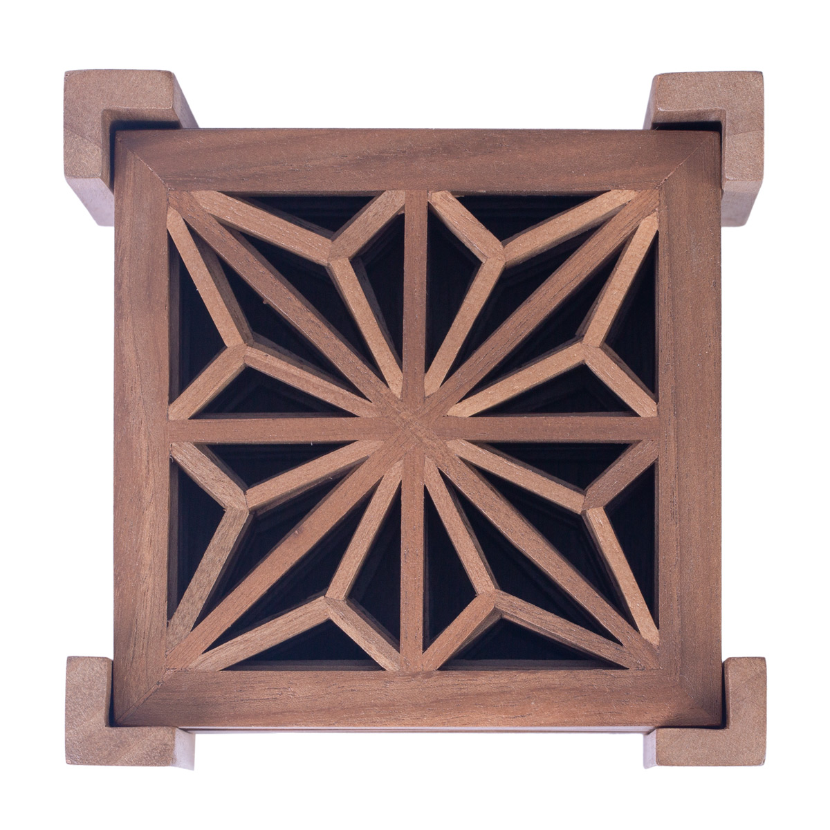 Walnut Handmade Saucer | Wooden Cut Design Saucer Set