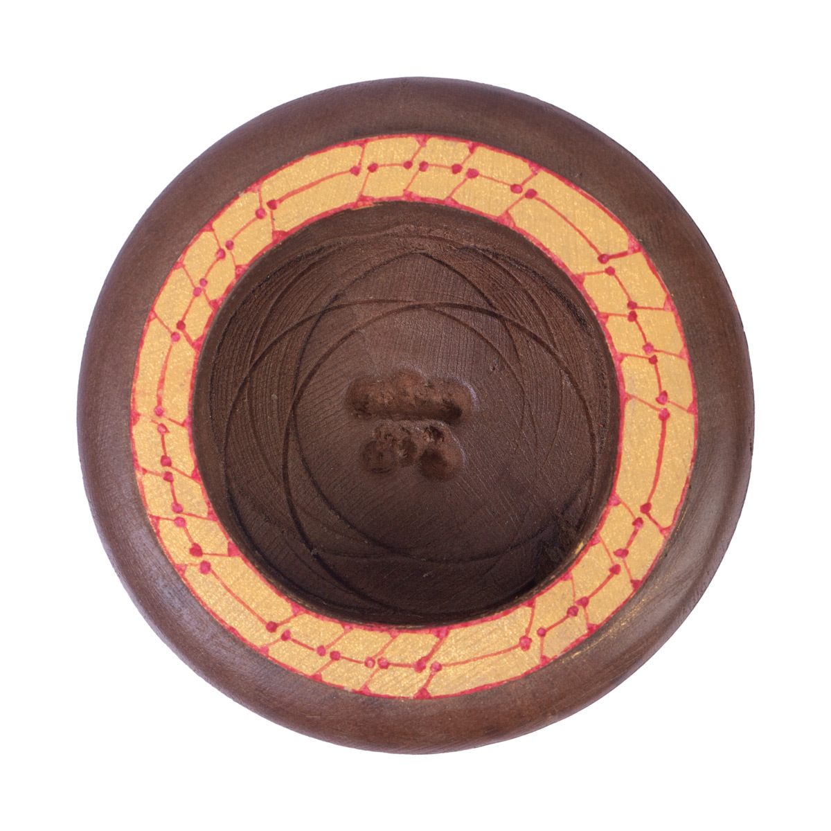 Traditional Carved Walnut Candle Holder | Wooden Round Candle Holder