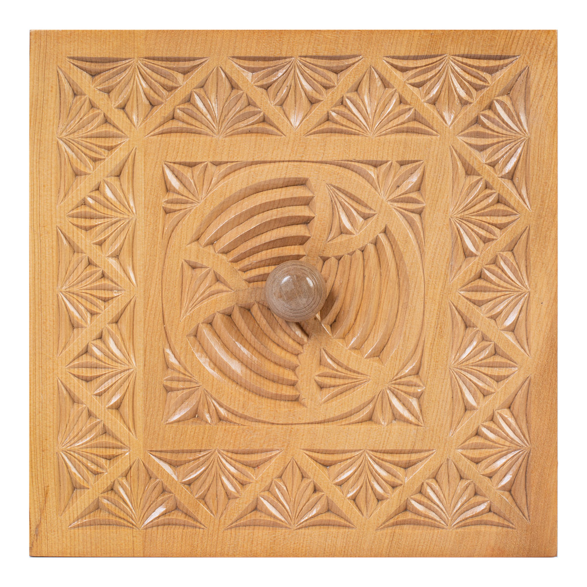 Archa Wood Candy Dish with Lid | Square Carved Candy Plate