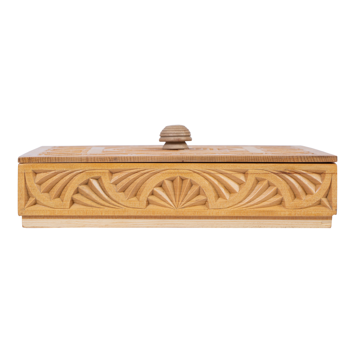 Archa Wood Candy Dish with Lid | Square Carved Candy Plate
