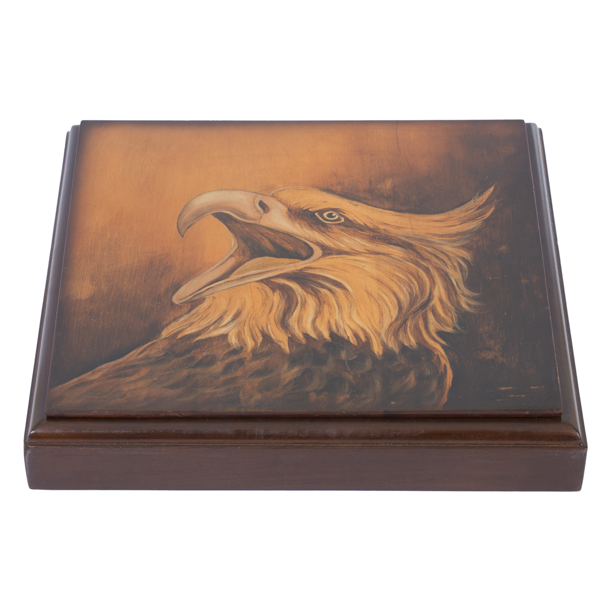 Eagle Painted Jewelry Box | Walnut Square Jewel Box