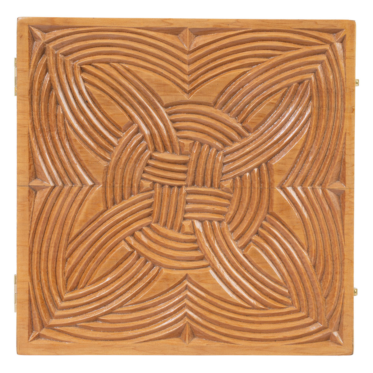 Archa Carved Jewelry Box | Square Jewel Box with Attached Lid