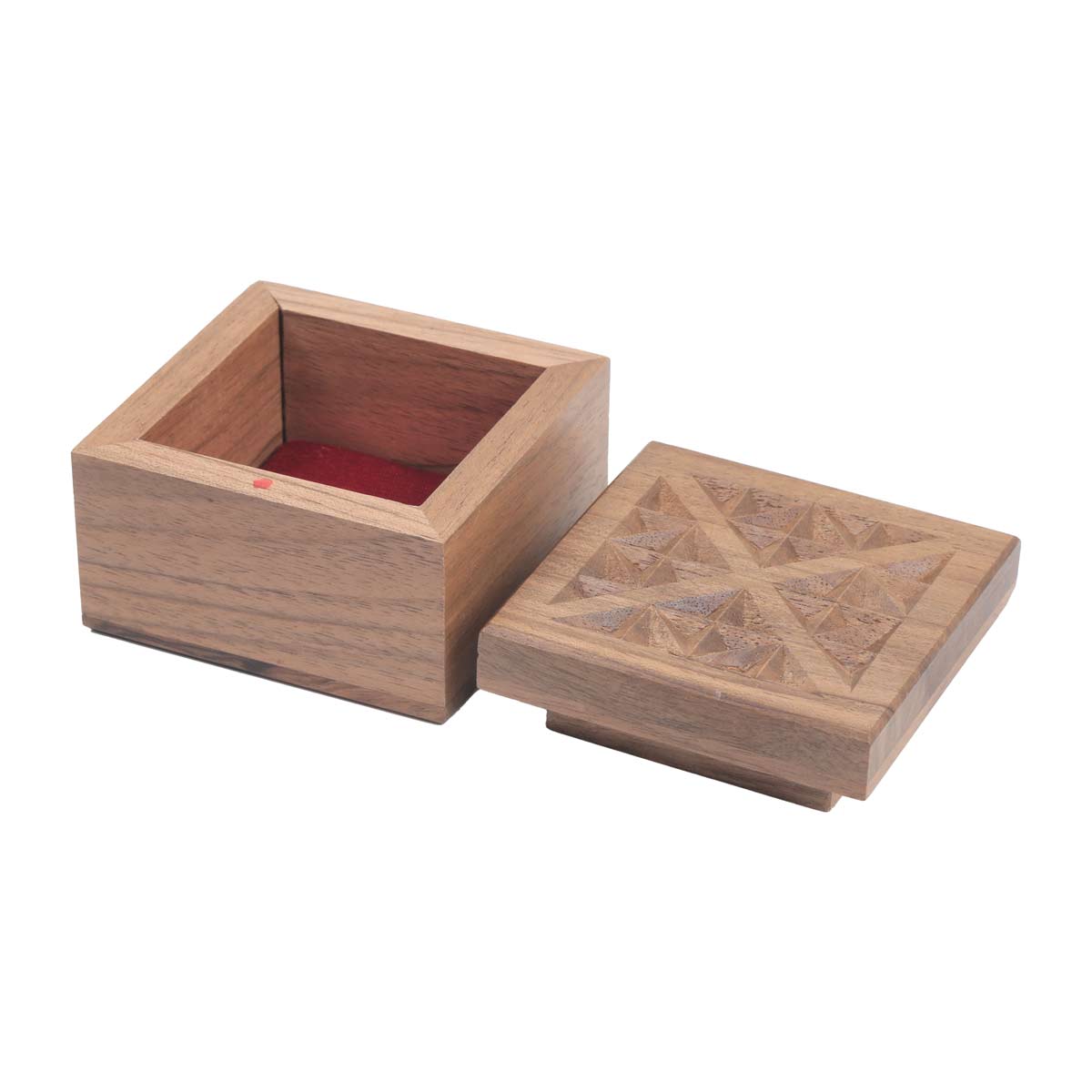 Mini Wooden Gift Box | Square Ring Box