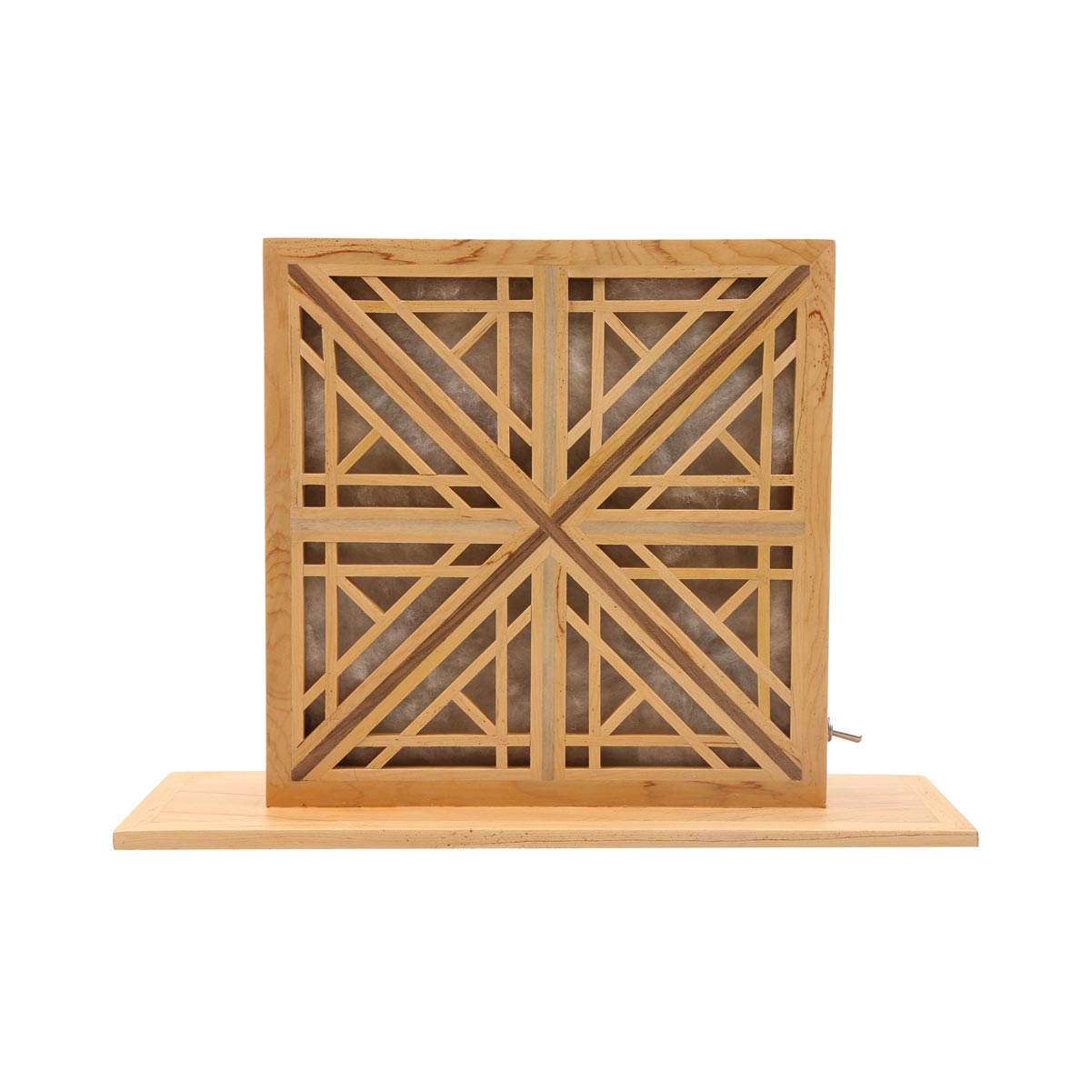 Archa Wood Handcrafted Lamp | Square Jali Panel Table Lamp
