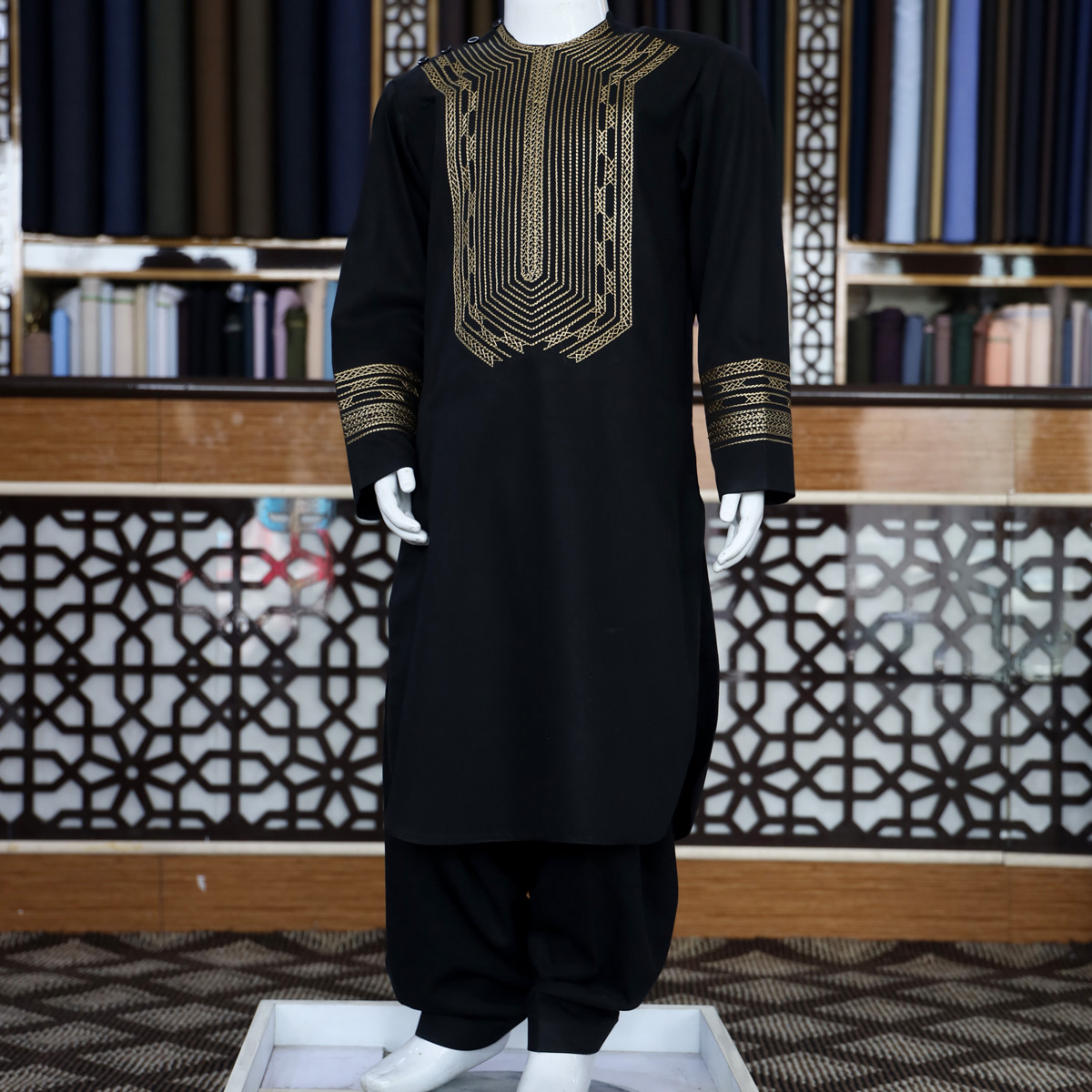 Black Afghan Men's Outfit, Perahan Tunban