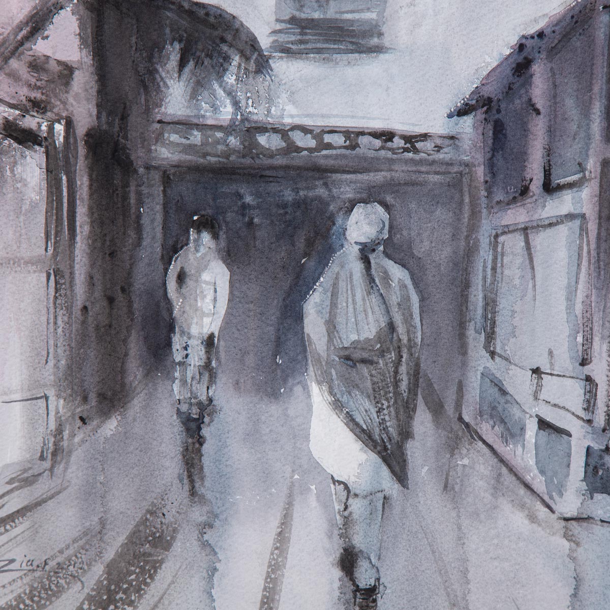Kabul Alley Painting | Water Color Fine Art