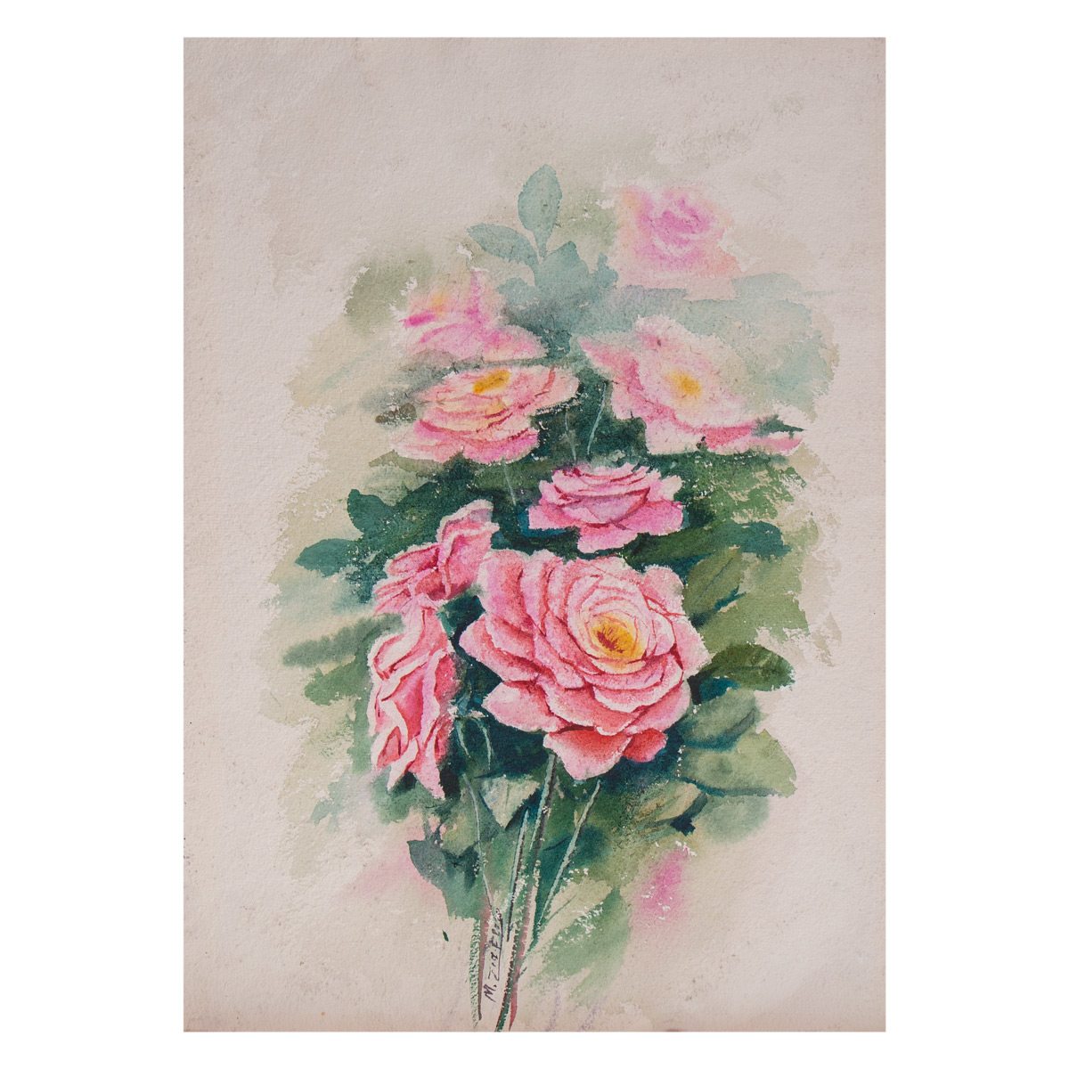 Pink Roses Painting| Water Color Artwork