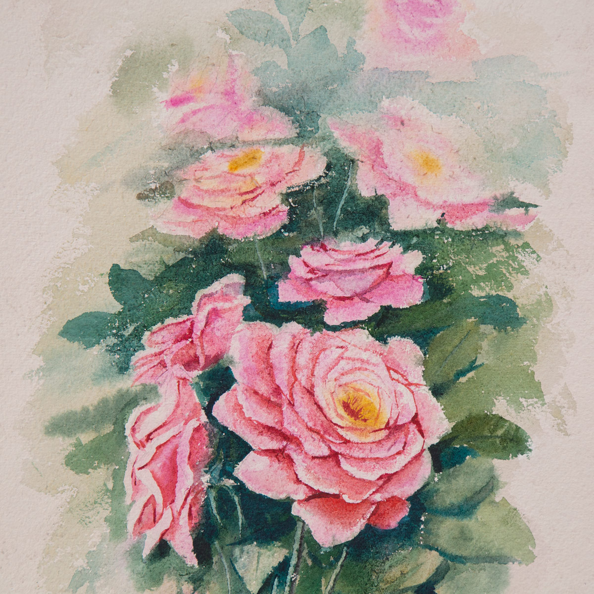 Pink Roses Painting| Water Color Artwork