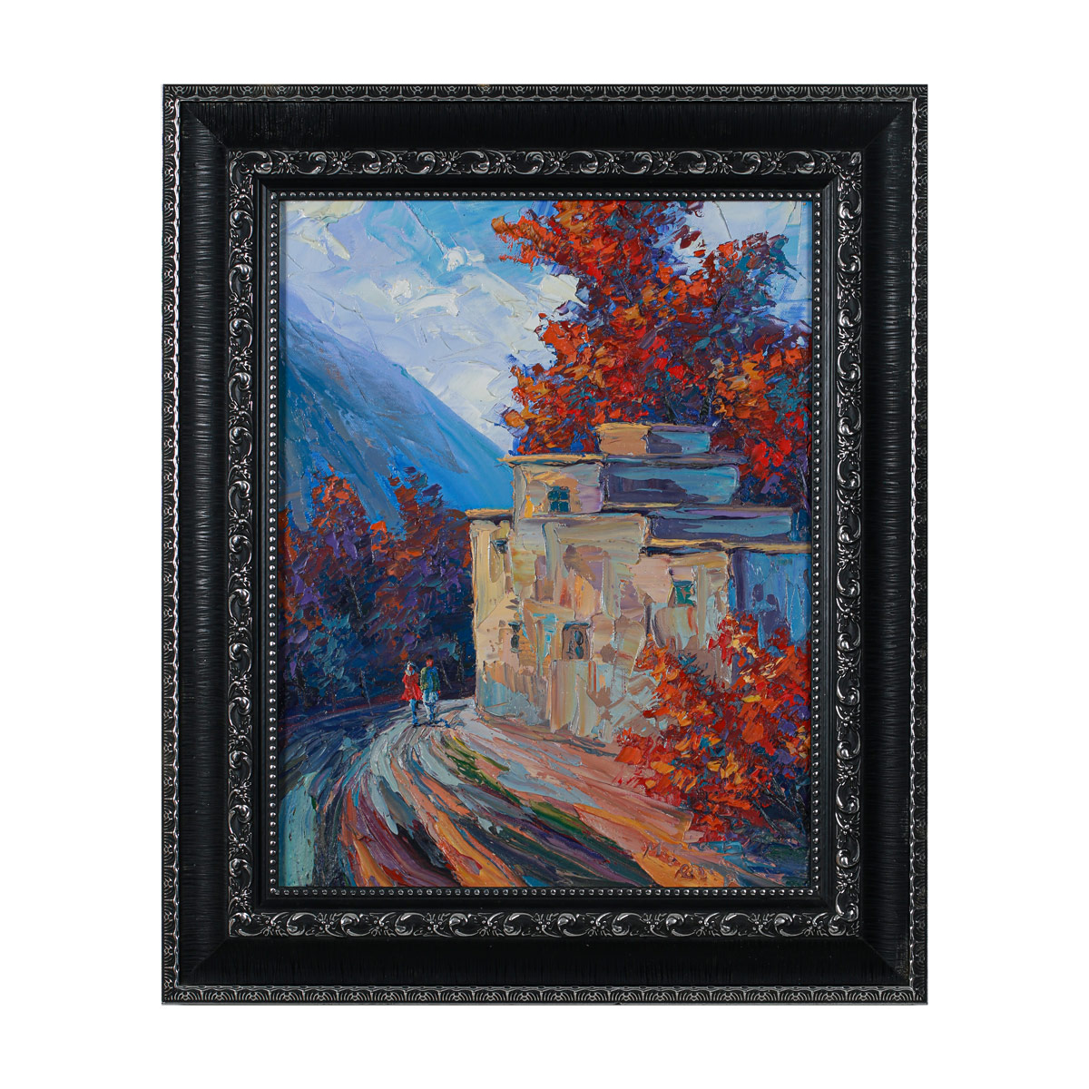 Autumn Village View Artwork | Rural Life Painting