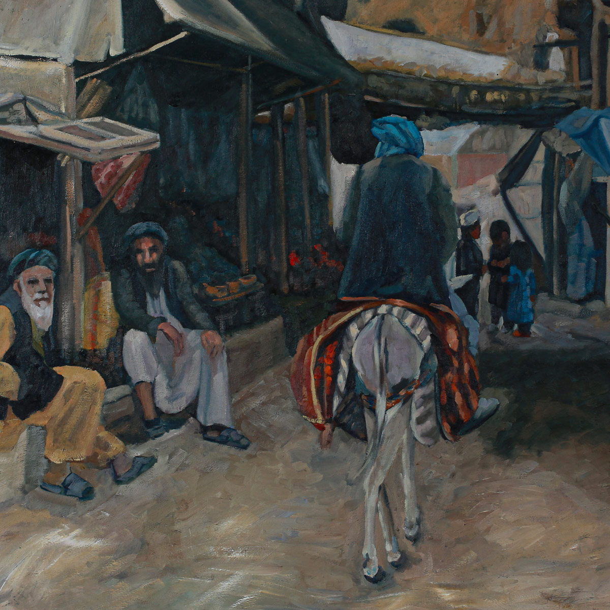 Old Kabul City Artwork | Old Kabul Bazar Painting 