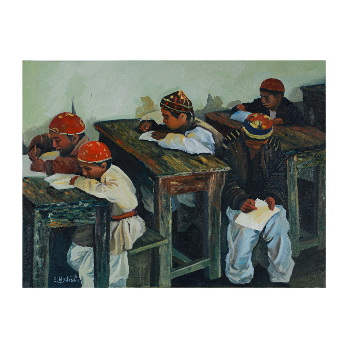 School Class Boys Painting | Wall Artwork