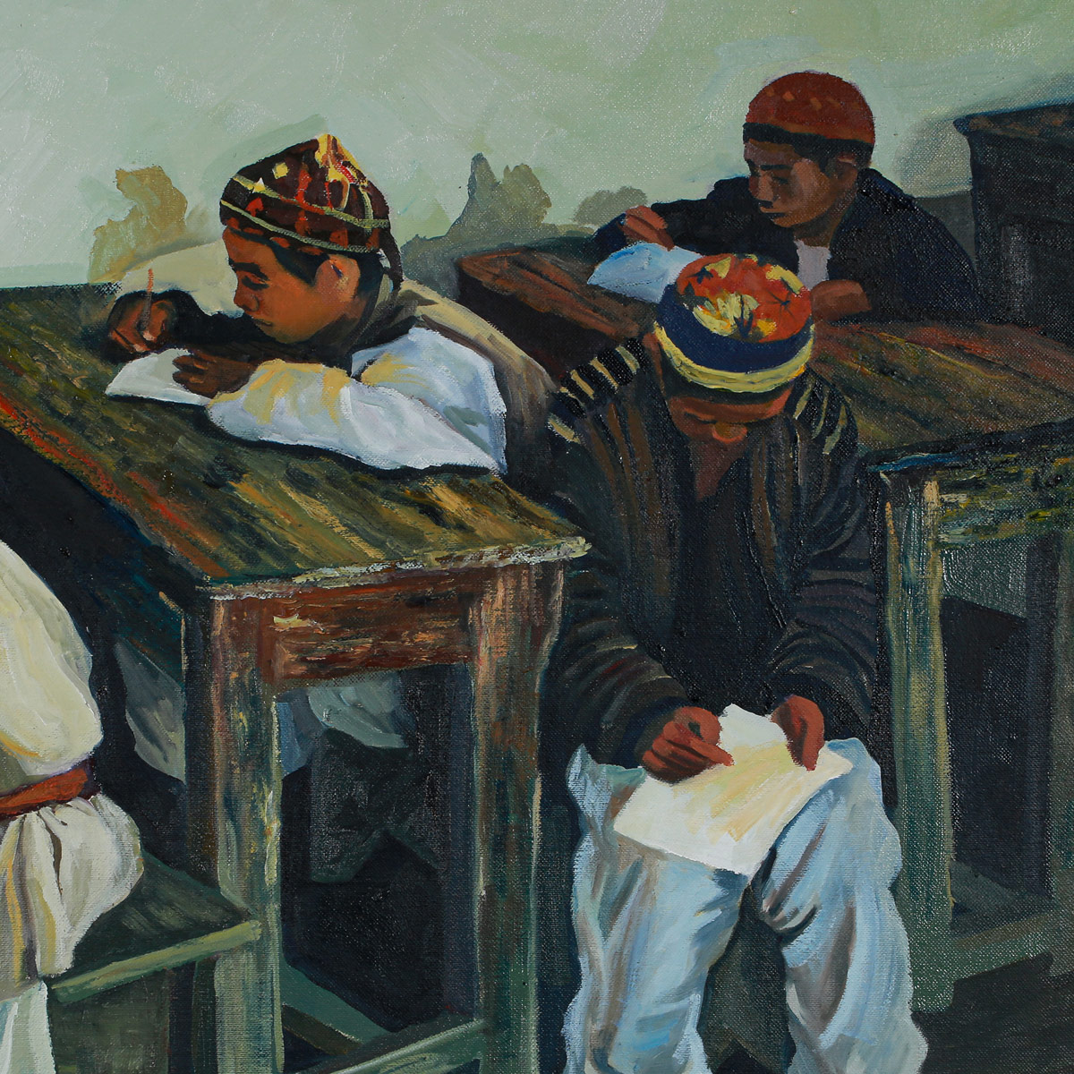 School Class Boys Painting | Wall Artwork