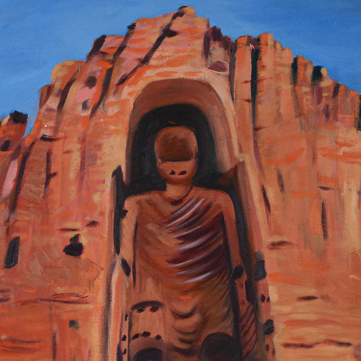 Bamyan Buddha Painting | Ancient Statue Artwork