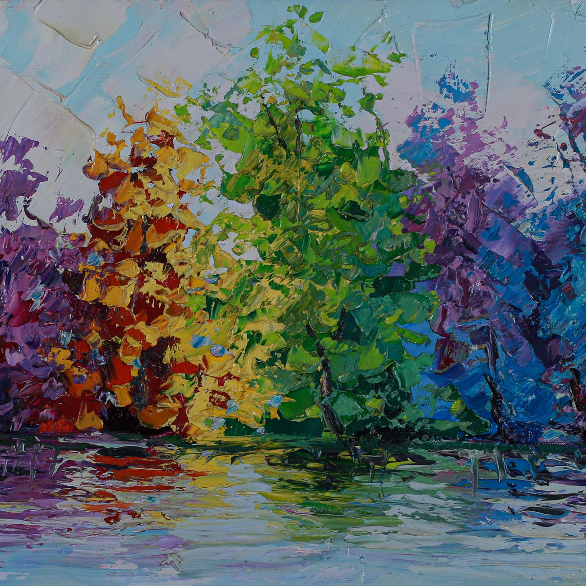 Colorful Bushes Landscape Artwork | Wall-Hanging Paintings