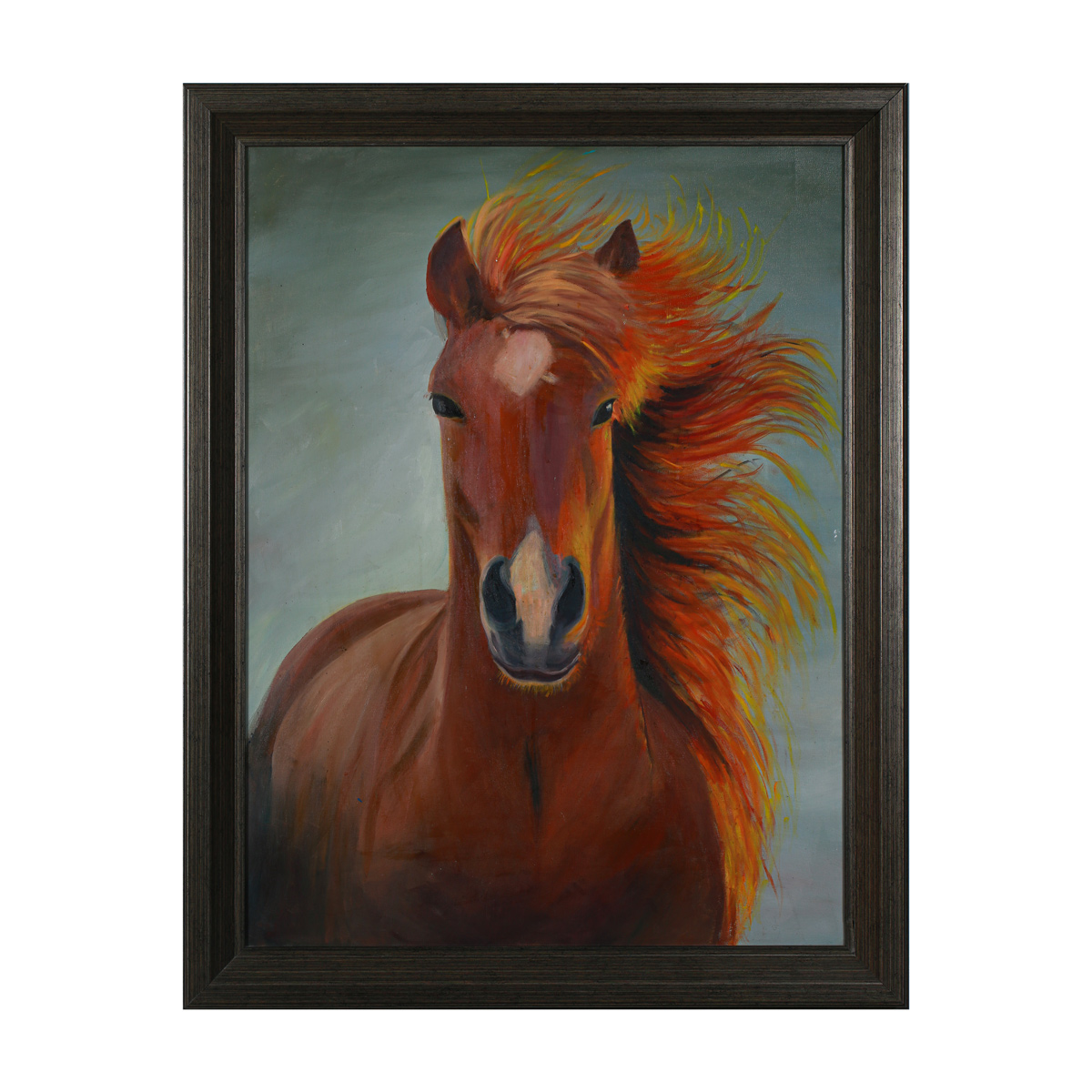 Brown Horse Portrait Artwork | Wall-Hanging Painting