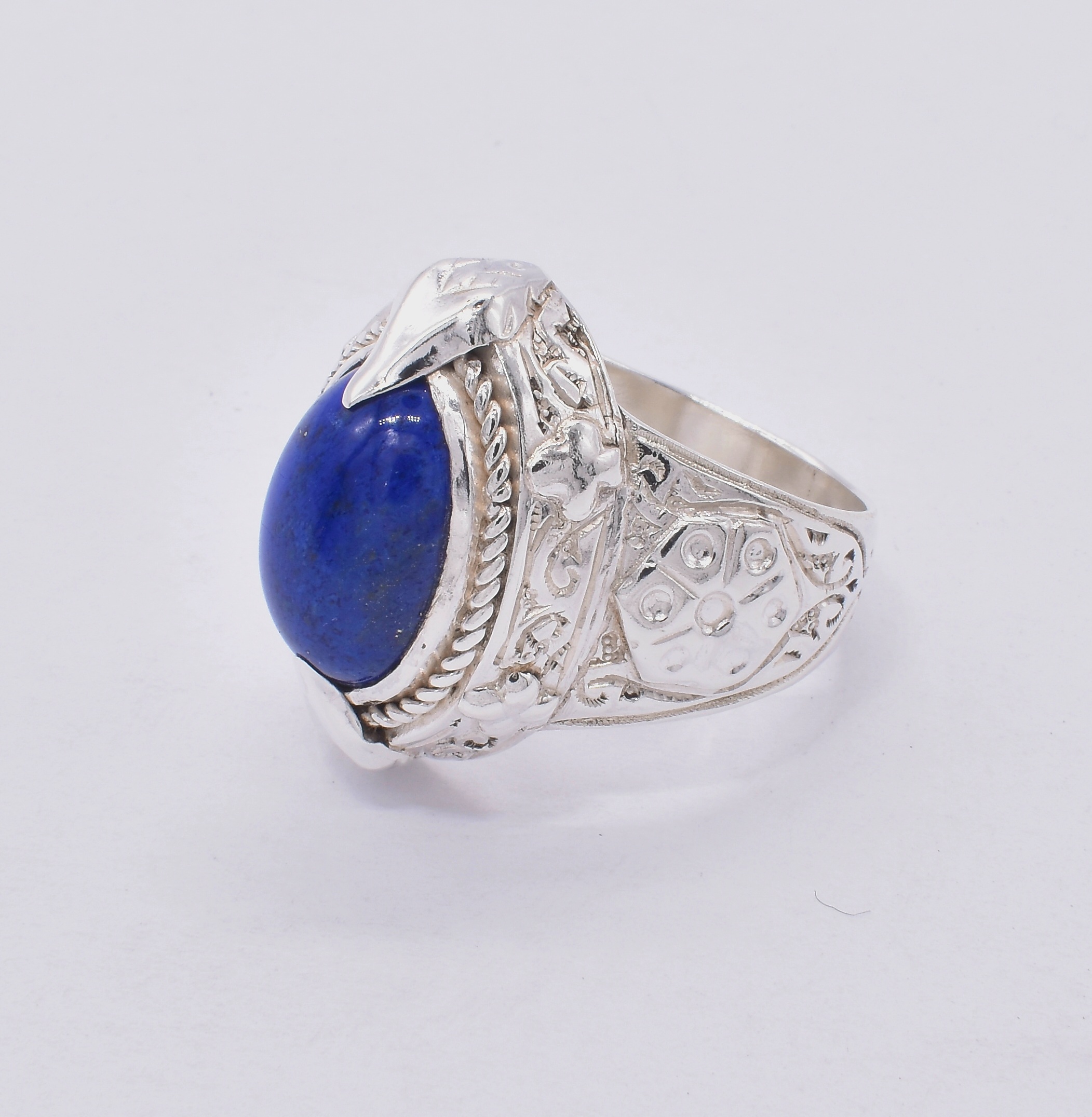 Lapiz Lazuli Classic Silver Ring | Handmade Vintage Style Men's Ring