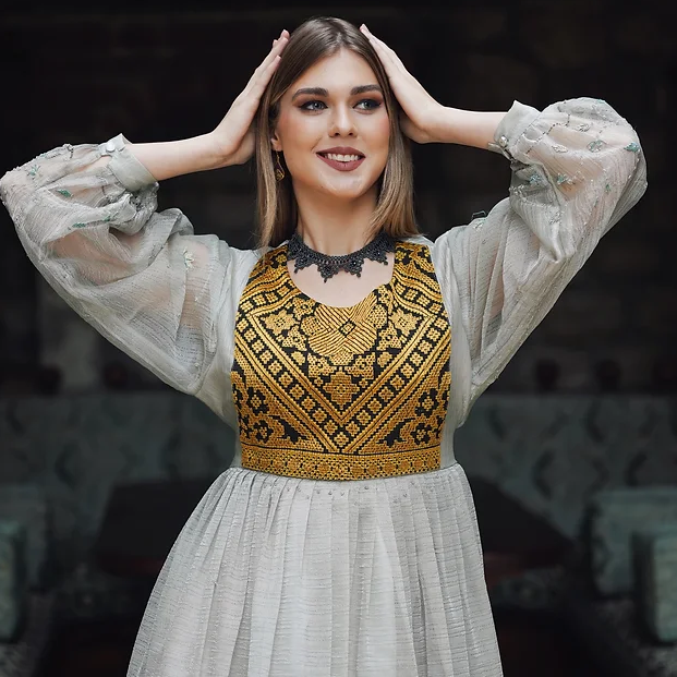 Guldozi Embroidery Pleated Dress