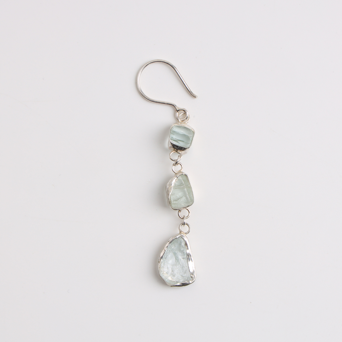 Natural Aquamarine Silver Earrings