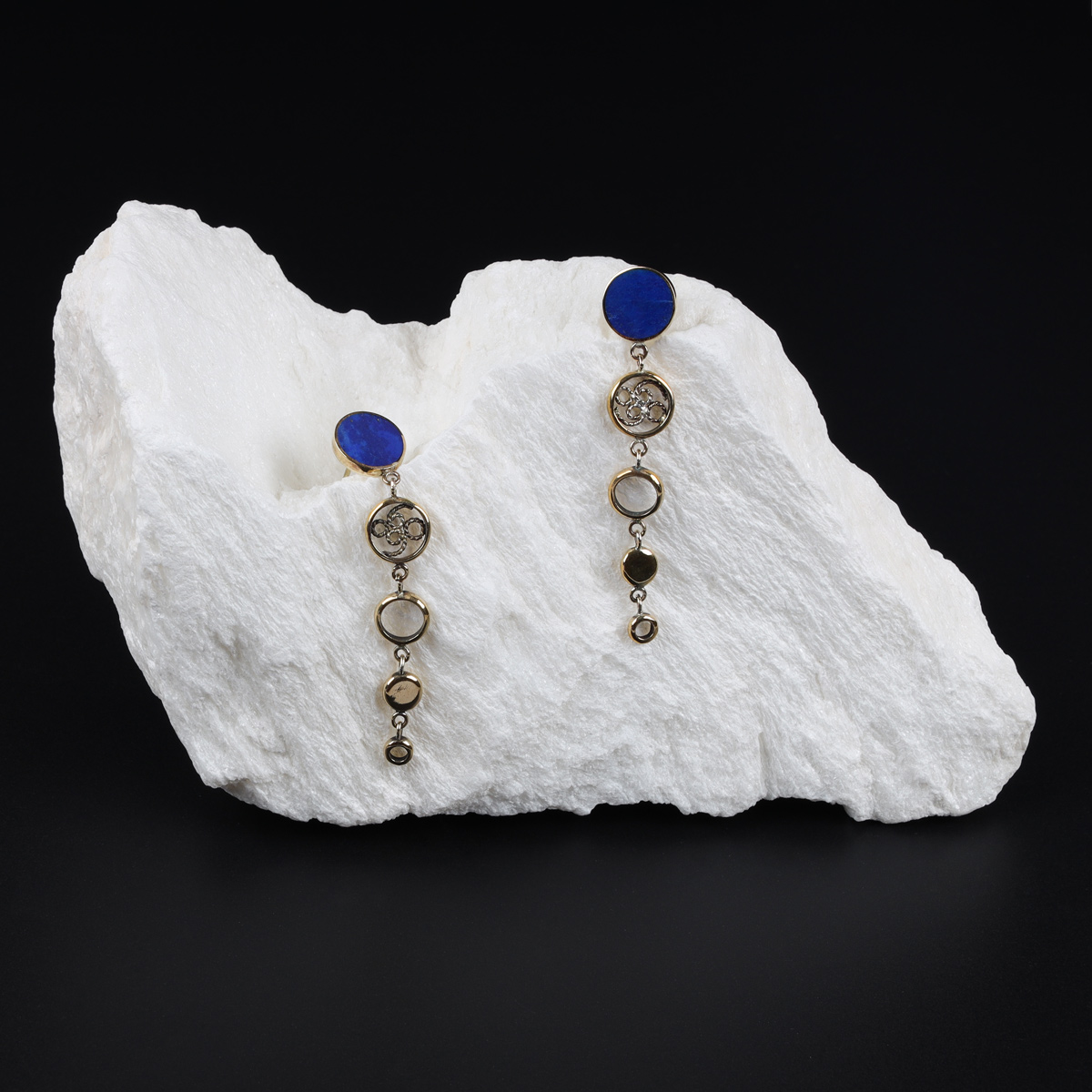 Earrings, Lapis stone, Lajaward afghani