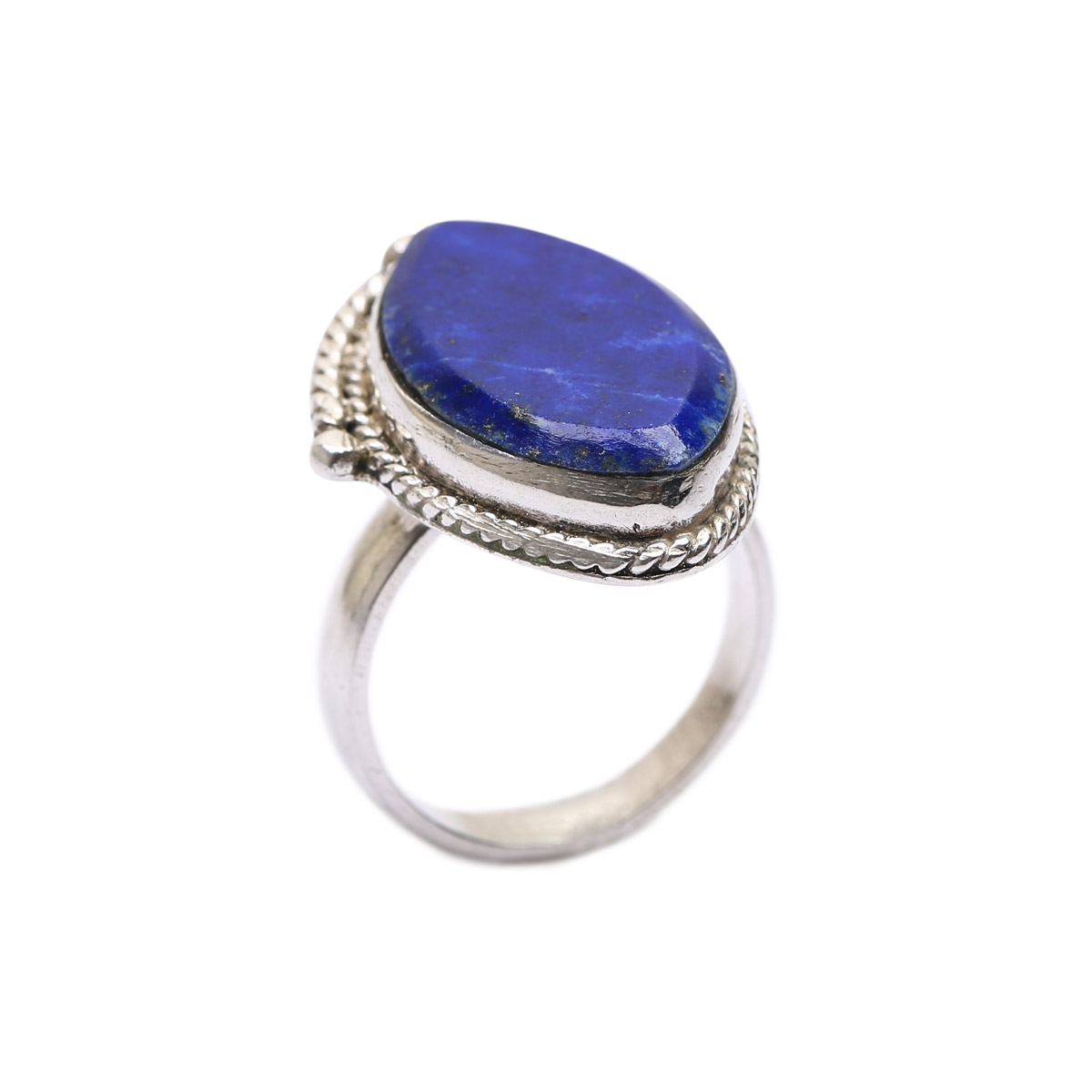 Lapis Lazuli Silver Ring | Marquise Ring 