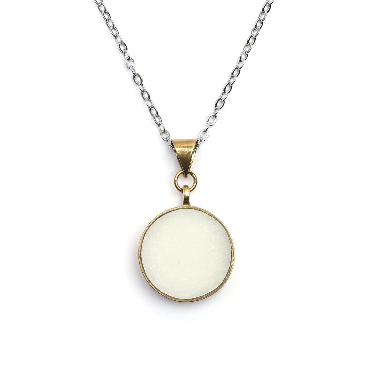 Gold Plated Marble Pendant | Silver Drop Locket