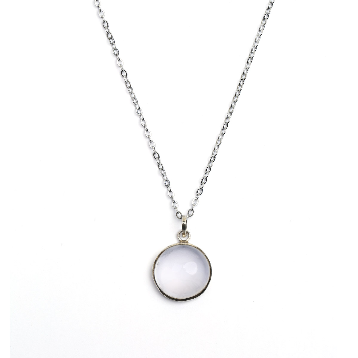 Moonstone Round Pendant | Silver Plated Locket