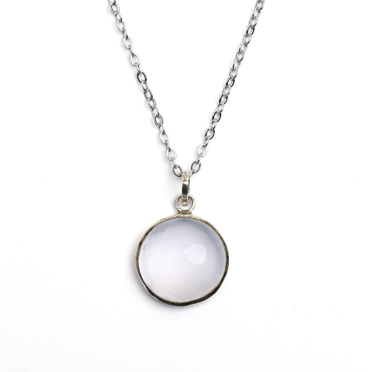 Moonstone Round Pendant | Silver Plated Locket