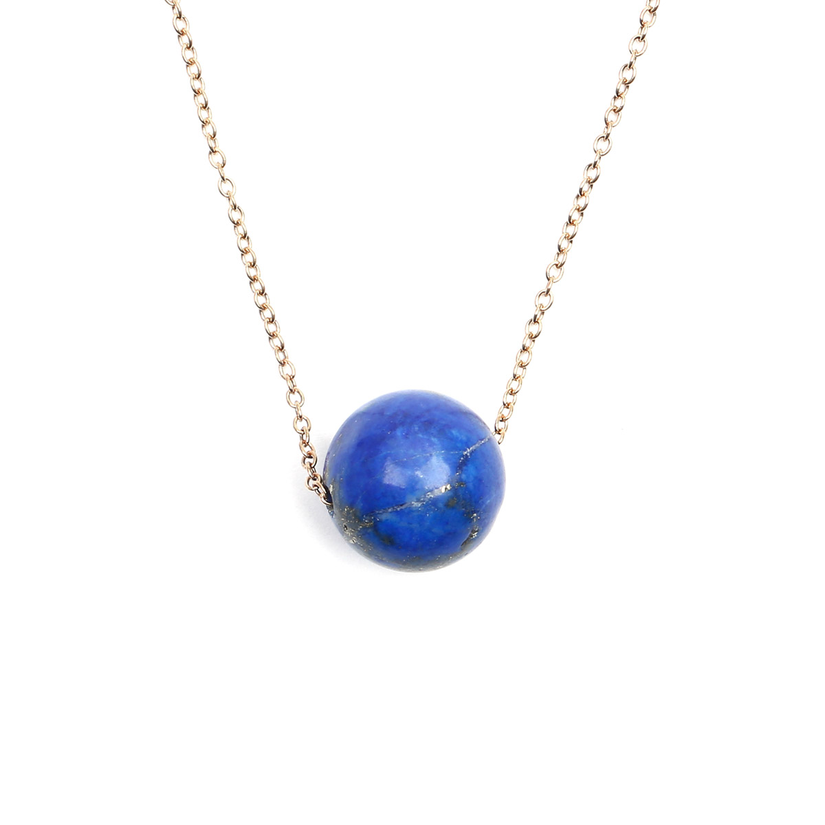 Lapis Gold Plated Beaded Set | Silver Pendant with Earrings 