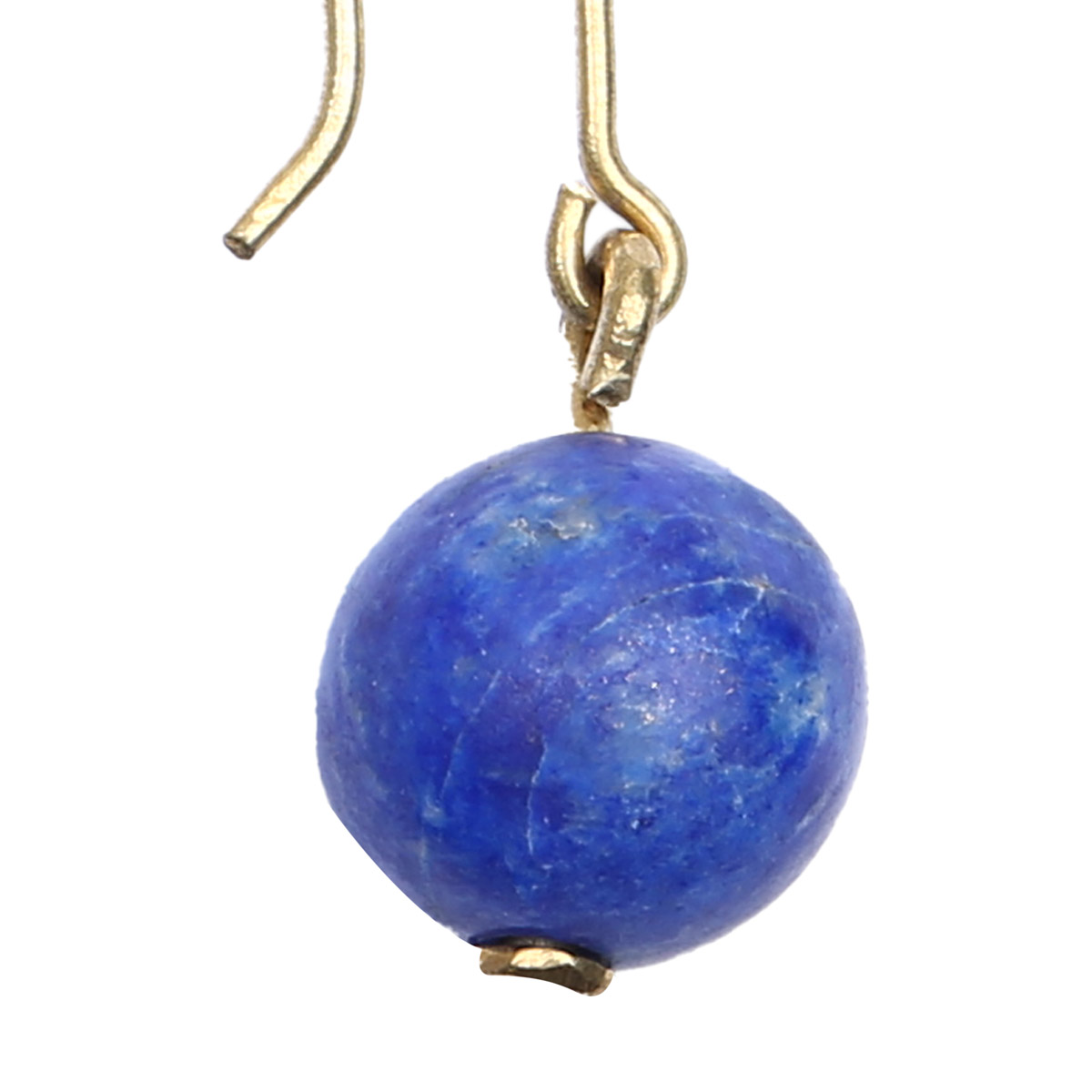 Lapis Beaded Silver Earrings | Gold Plated Dangle Earrings