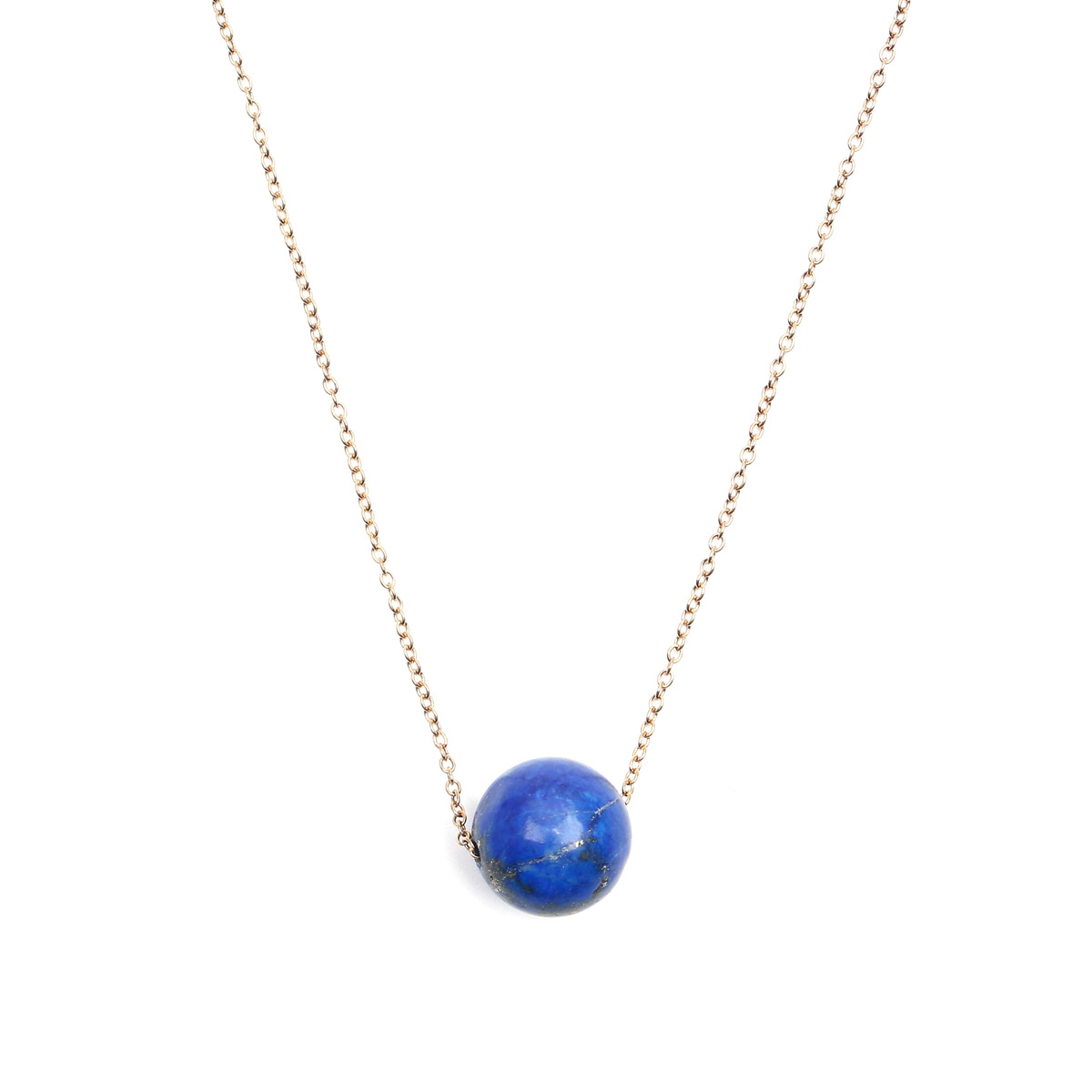 Lapis Single Bead Silver Pendant | Gold Plated Drop Locket 