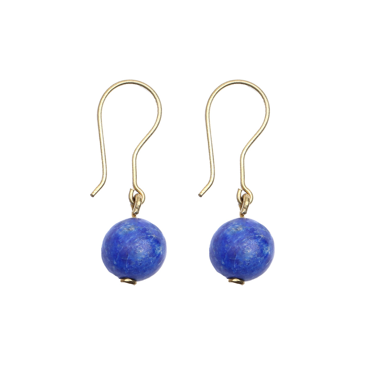 Lapis Beaded Silver Earrings | Gold Plated Dangle Earrings