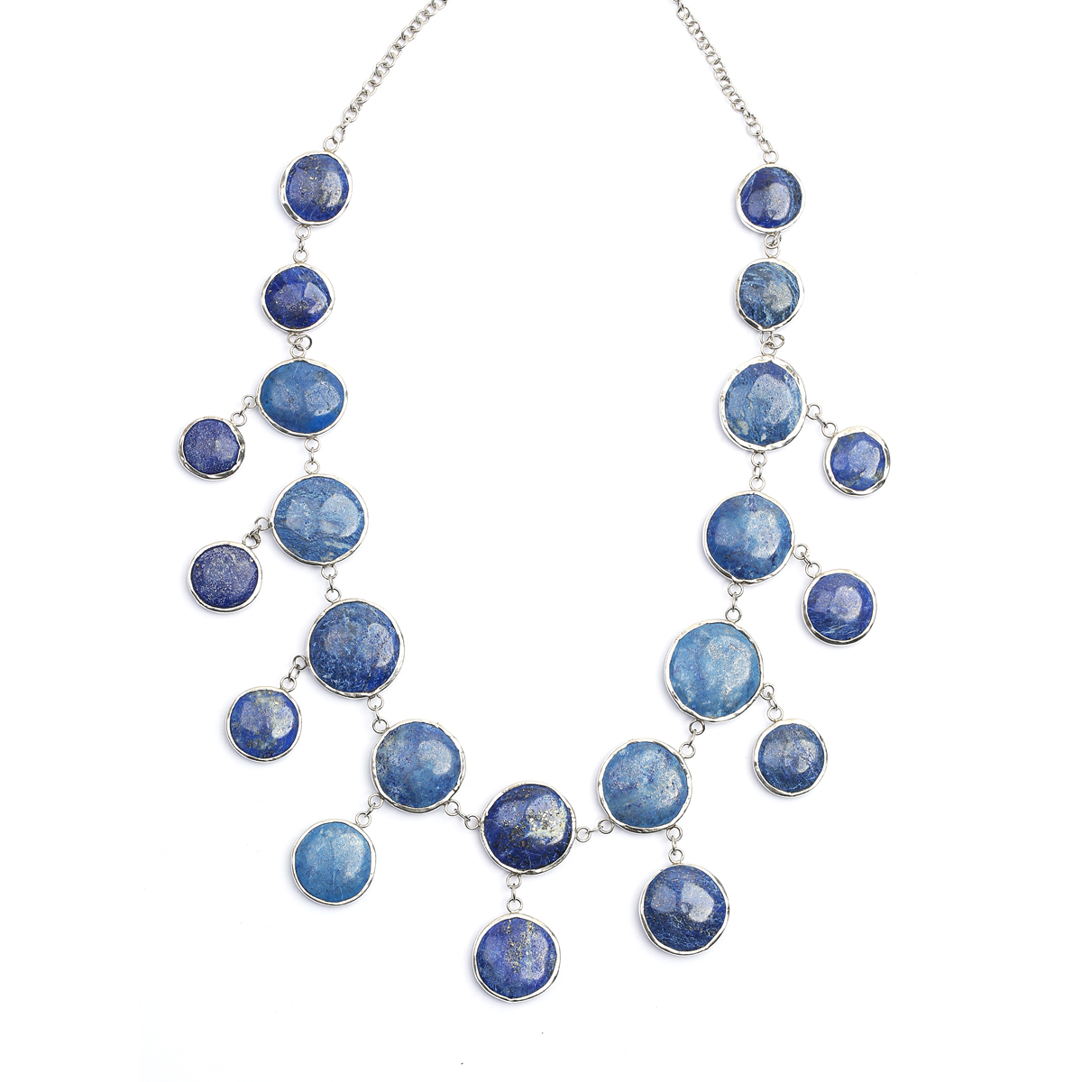 Lapis Gold Plated Necklace | Double Strand Choker Necklace 