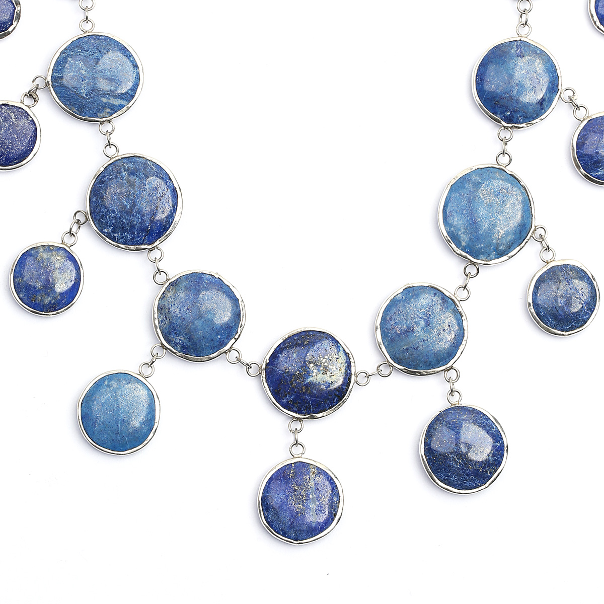 Lapis Gold Plated Necklace | Double Strand Choker Necklace 