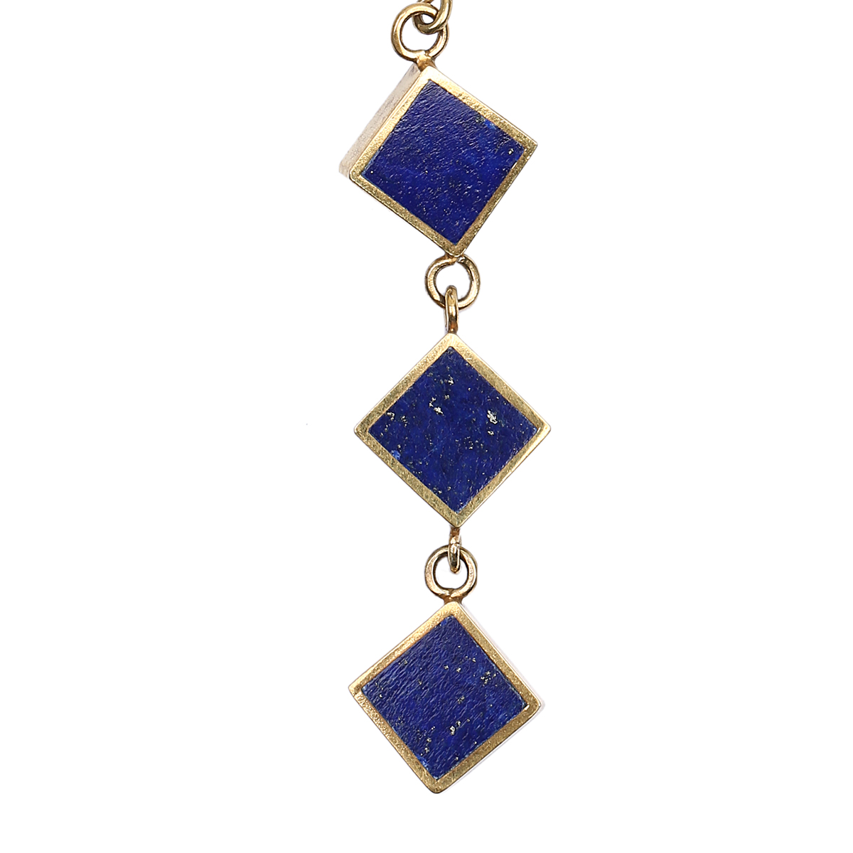Lapis Lazuli Dangle Earrings | Bronze Shoulder Earrings