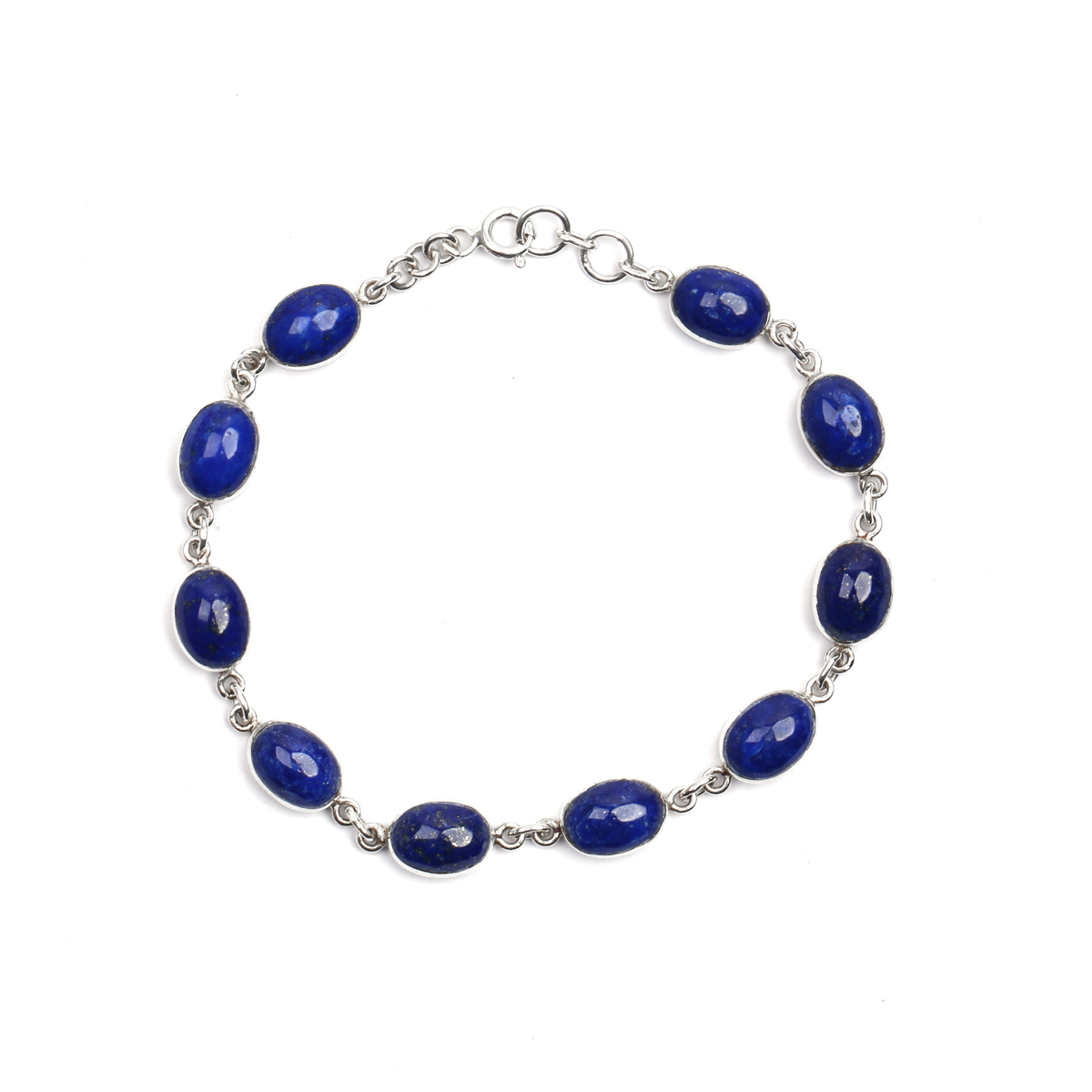 Lapis Silver Beaded Bracelet | Birthstone Silver Bracelet