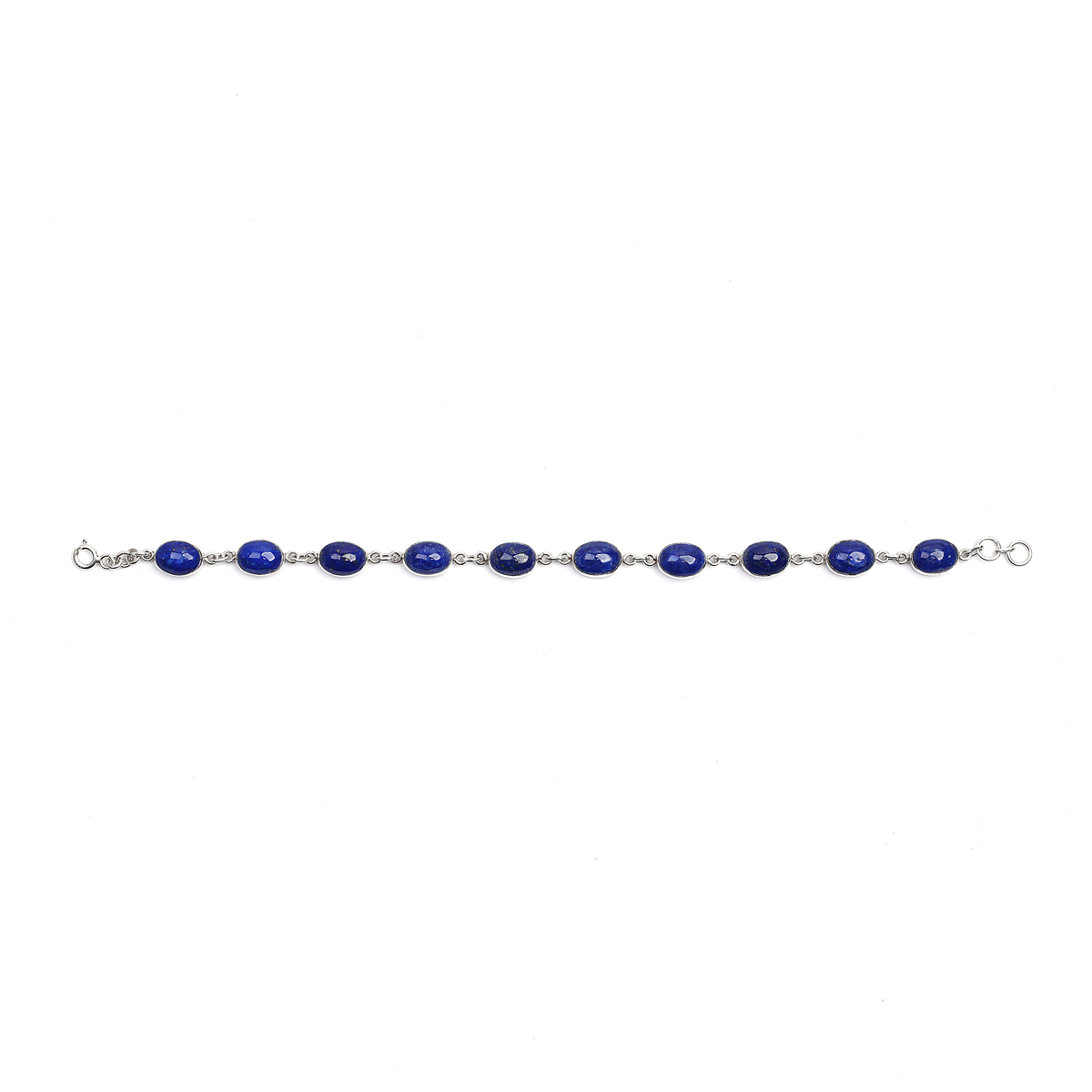 Lapis Silver Beaded Bracelet | Birthstone Silver Bracelet
