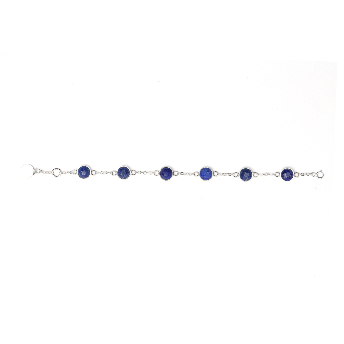 Lapis Sterling Flat Bracelet | Silver Birthstone Bracelet