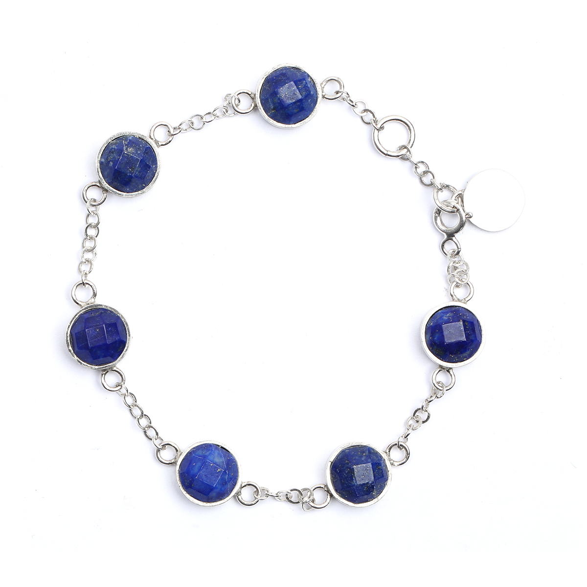 Lapis Sterling Flat Bracelet | Silver Birthstone Bracelet