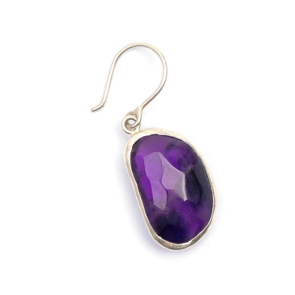 Purple Amethyst Hook Earrings | Silver Dangle Earrings