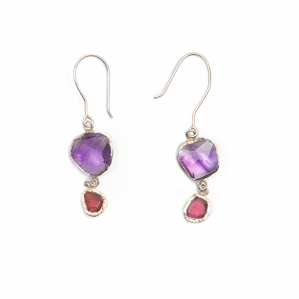Multi-Stone Dangle Earrings | Silver Hook Earrings