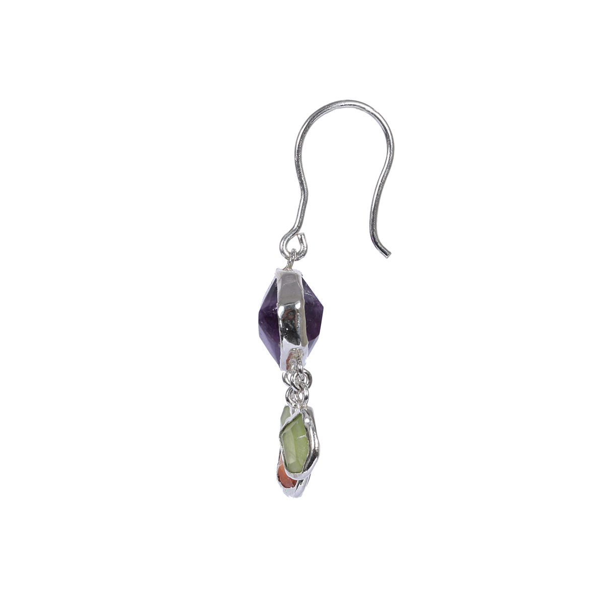 Multi-Stone Cluster Earrings | Silver Dangle Earrings 