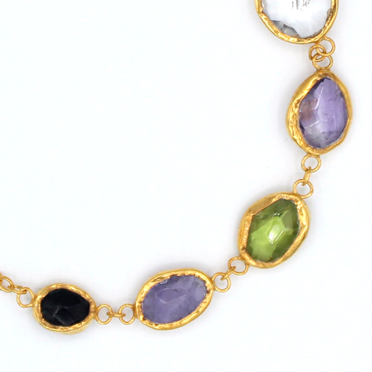 Multi-Stone Silver Bracelet | Gold Plated Chain Bracelet 